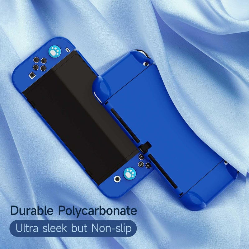 COMCOOL Dockable Case for Nintendo Switch Oled - [9 FT Military Grade Drop Protection] [with Tempered Glass Screen Protector and Thumb Grips] Cute Protective Cover for Nintendo Switch Oled - Blue - Image 5
